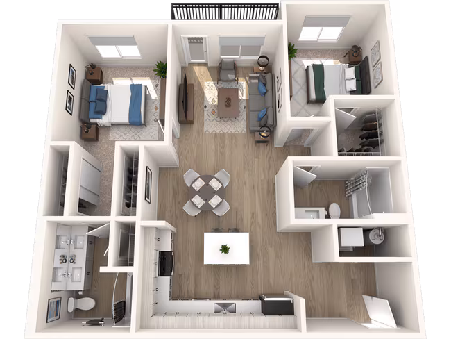 2x2 Bedroom C2-B G110 floor plan